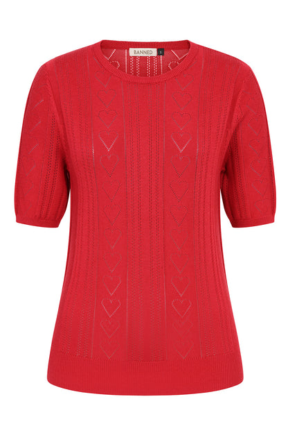 Red Ruby Hearts Jumper