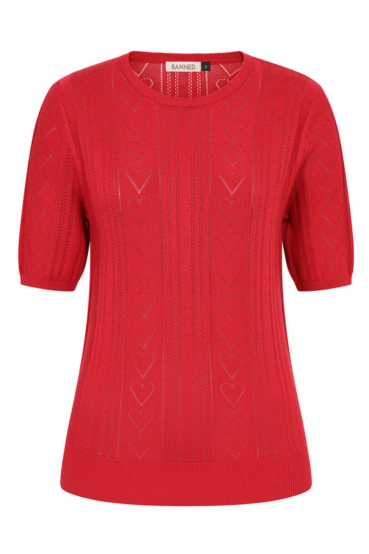 Red Ruby Hearts Jumper