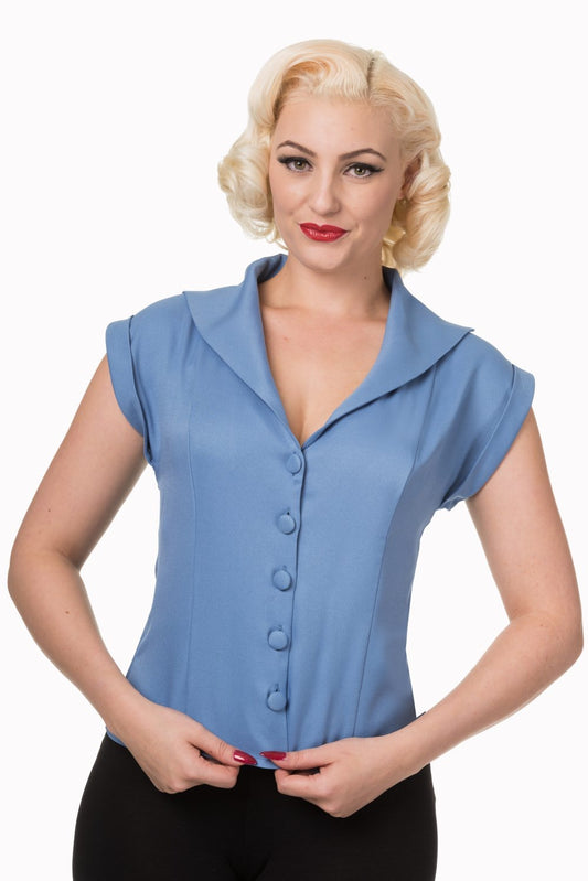 Vintage Dream Bluse misty blue