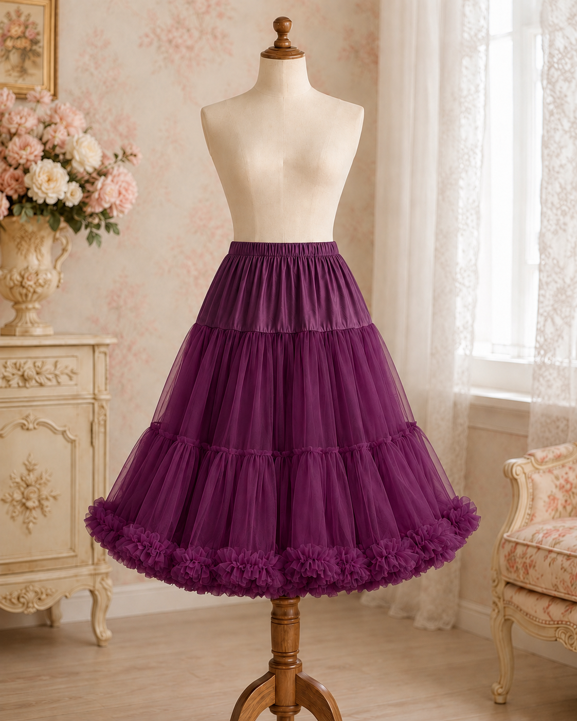 Petticoat 66 cm aubergine