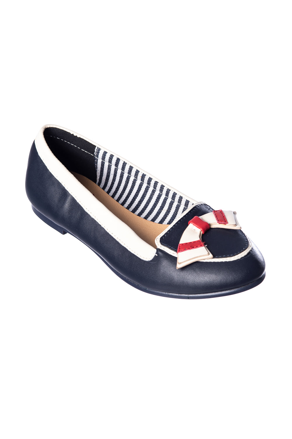 St Tropez Ballerinas in navy rot und ivory