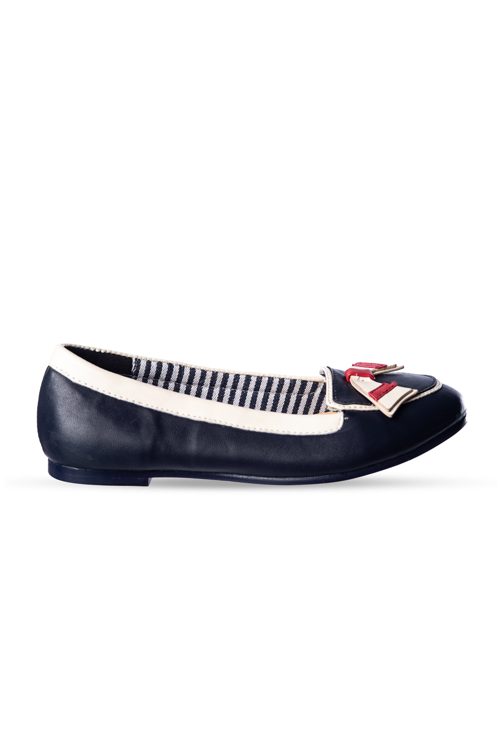 St Tropez Ballerinas in navy rot und ivory