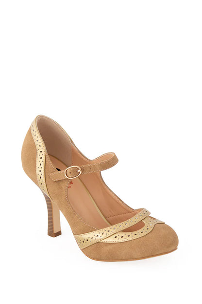 Angel Dust 40s Pumps in beige und schwarz