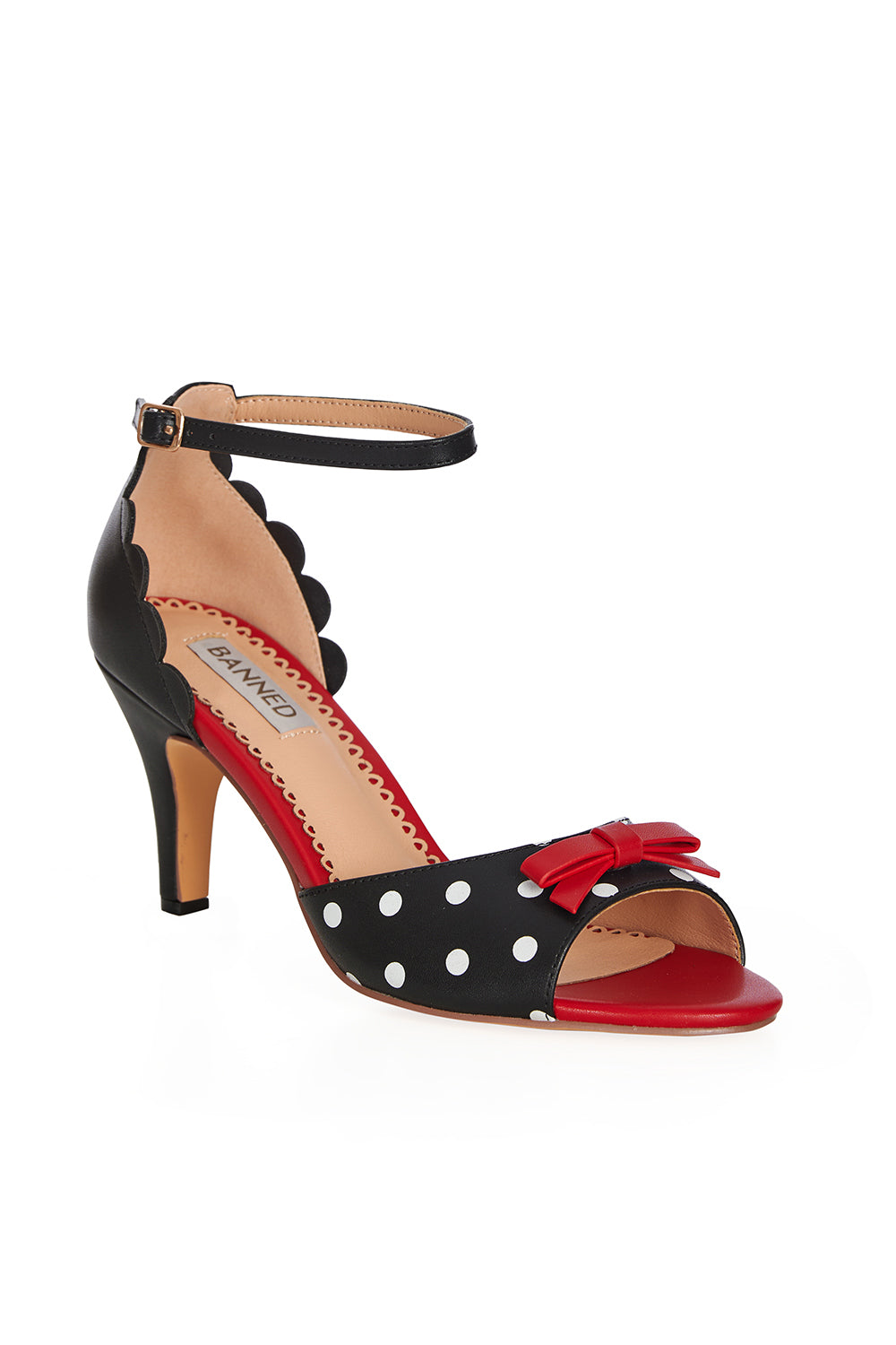 Poppy Polka Sandale schwarz-rot