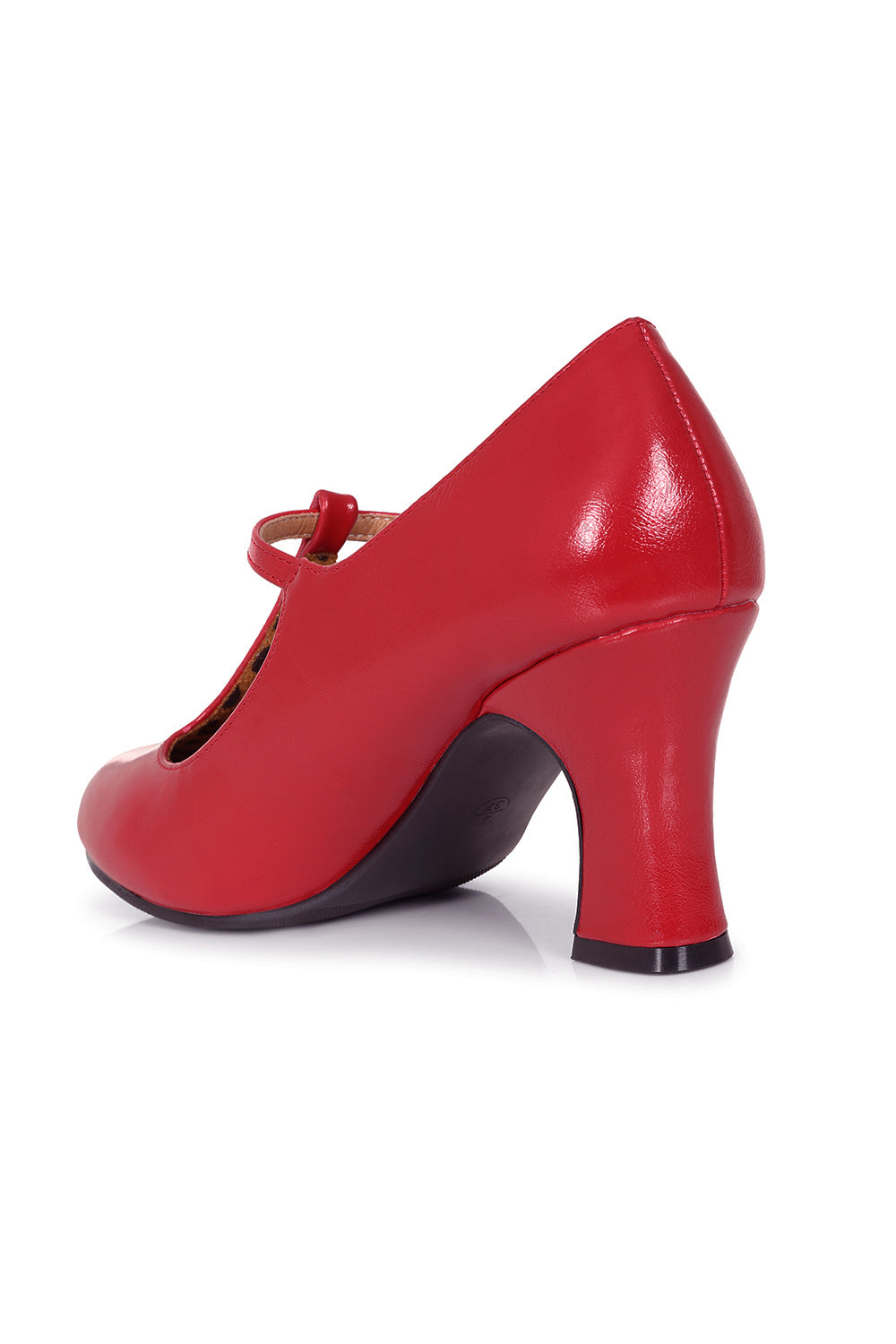 Rosewood Promenade - Rote Mary Janes mit Steg