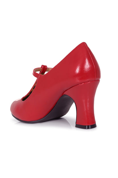 Rosewood Promenade - Rote Mary Janes mit Steg