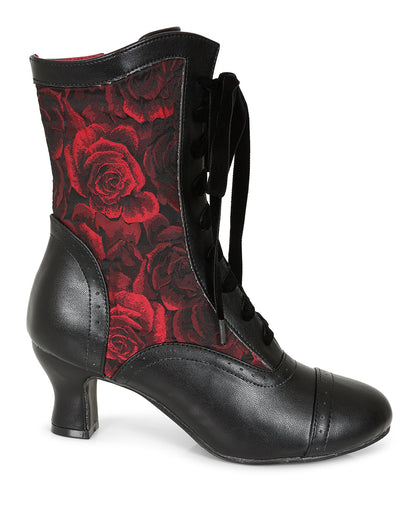 Crimson Thorn Rose Bootie - Stiefeletten mit Rosen
