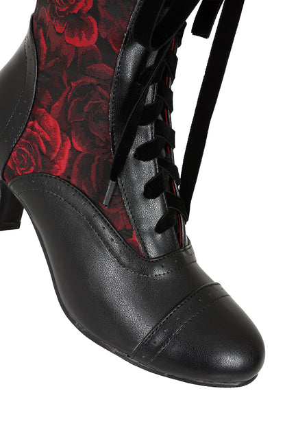 Crimson Thorn Rose Bootie - Stiefeletten mit Rosen