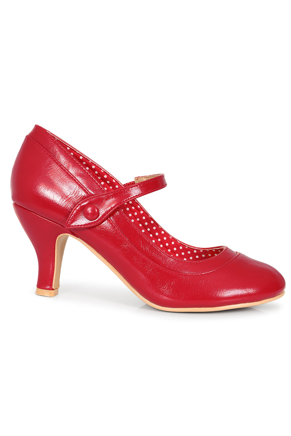 Red Piccadilly Mary Janes - rote Retro Pumps