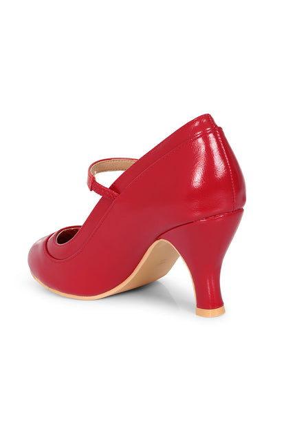 Red Piccadilly Mary Janes - rote Retro Pumps