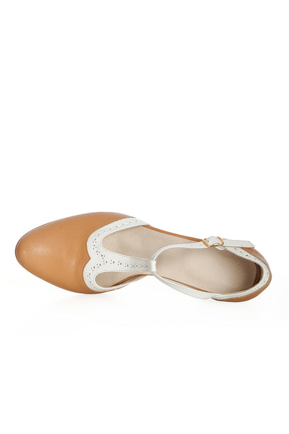 Galore Real Leather Mary Janes tan