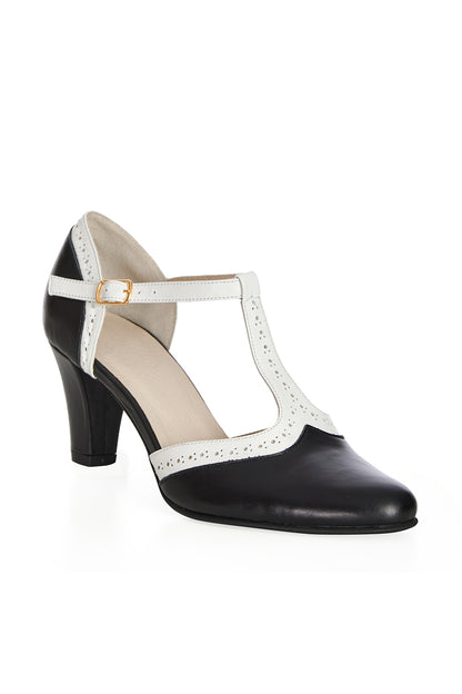 Galore Real Leather Mary Janes schwarz-weiß