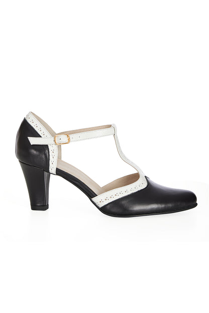 Galore Real Leather Mary Janes schwarz-weiß