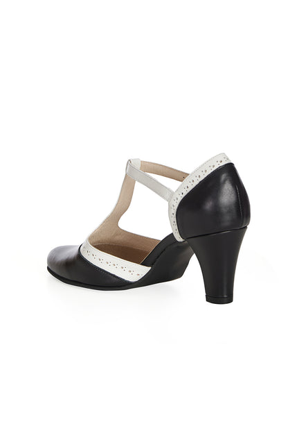 Galore Real Leather Mary Janes schwarz-weiß