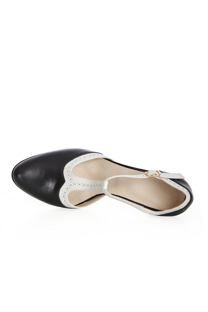 Galore Real Leather Mary Janes schwarz-weiß