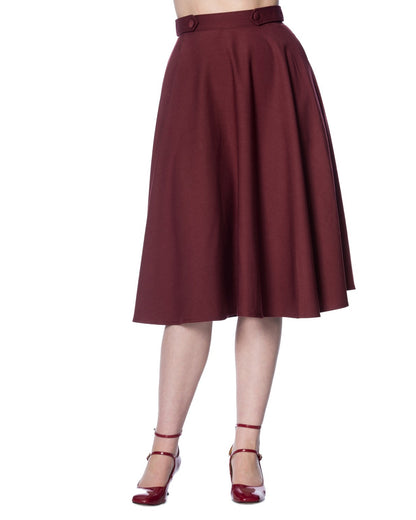 DiDi Retro Skirt - Swing Rock in burgundy