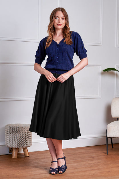 Black Legacy Circular Skirt - Retro Rock in schwarz