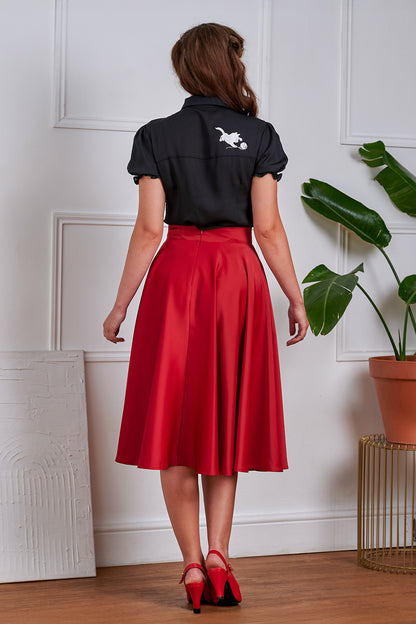 Red Legacy Circular Skirt - Retro Rock in rot