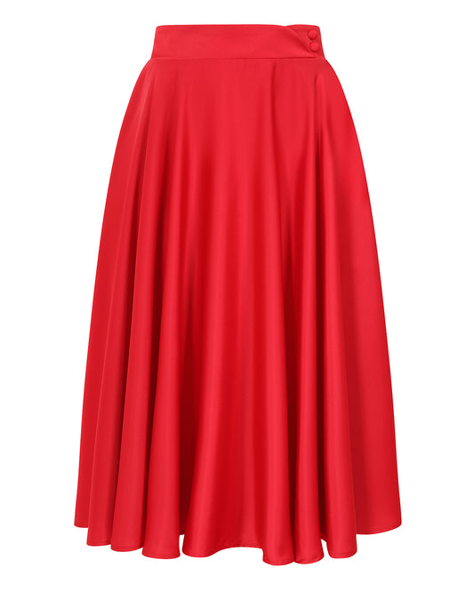Red Legacy Circular Skirt - Retro Rock in rot