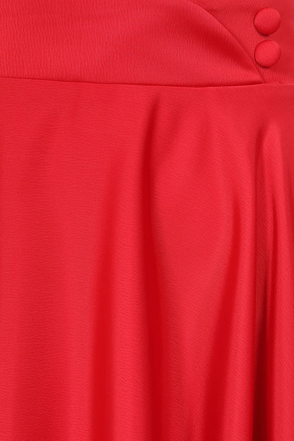 Red Legacy Circular Skirt - Retro Rock in rot