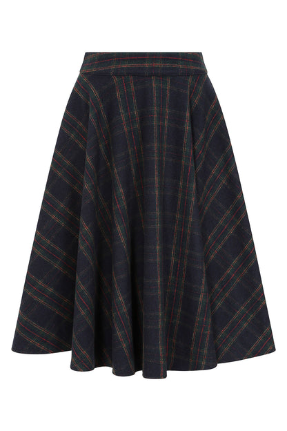Wool Mix School Skirt - Winterrock Wolle navy