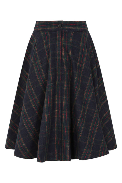 Wool Mix School Skirt - Winterrock Wolle navy