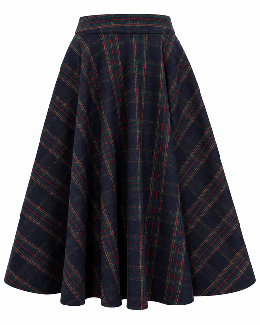 Wool Mix School Skirt - Winterrock Wolle navy