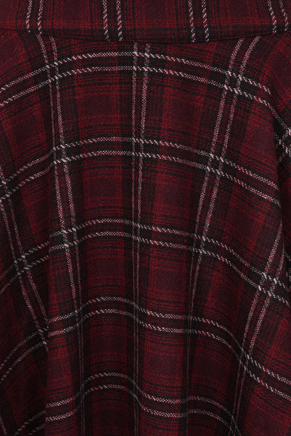 Lovely Cary Wool Skirt - Winter Rock in burgundy Tartan