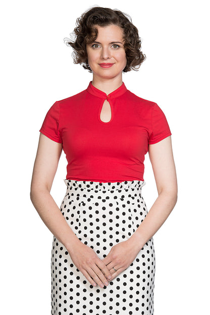 Mandarin Collar Top rot