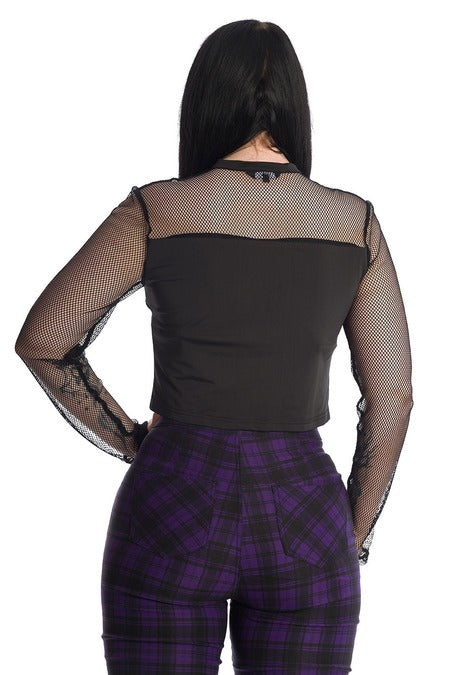 Juliet Goth Mesh Top - Shirt mit Netzärmeln