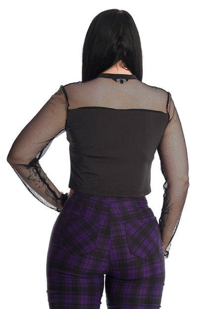 Juliet Goth Mesh Top - Shirt mit Netzärmeln