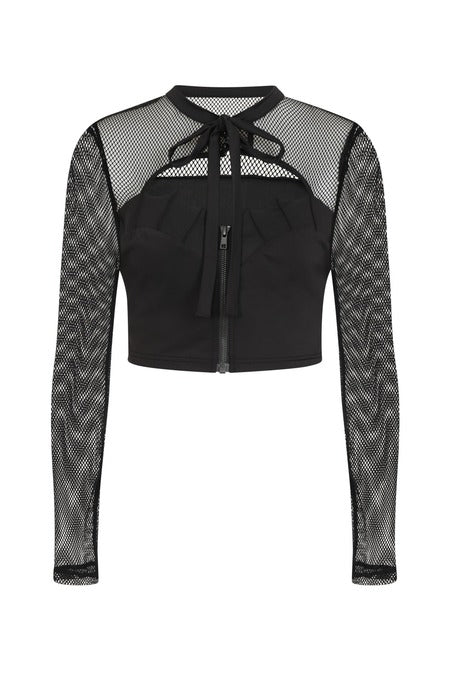 Juliet Goth Mesh Top - Shirt mit Netzärmeln