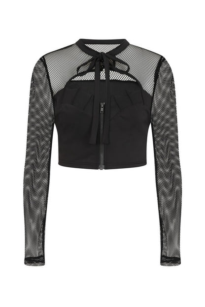 Juliet Goth Mesh Top - Shirt mit Netzärmeln