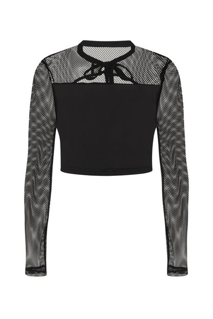 Juliet Goth Mesh Top - Shirt mit Netzärmeln