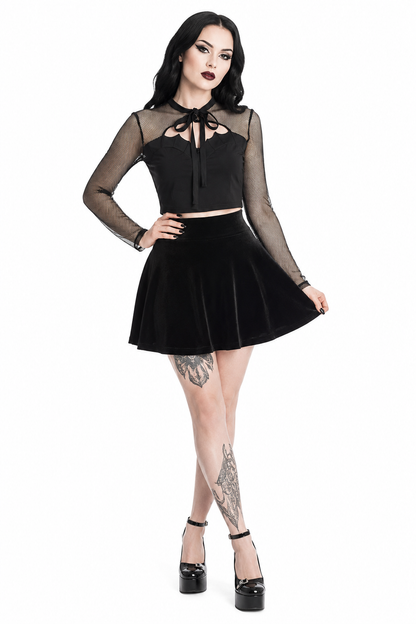 Juliet Goth Mesh Top - Shirt mit Netzärmeln