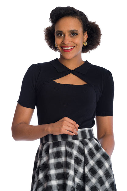 Beth Vinatage Stricktop schwarz
