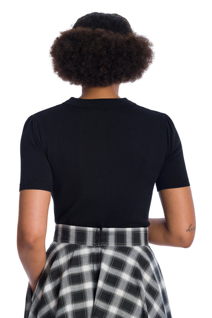 Beth Vinatage Stricktop schwarz