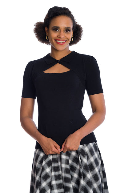 Beth Vinatage Stricktop schwarz