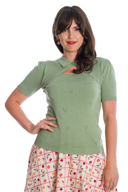 Beth Vintage Stricktop grün