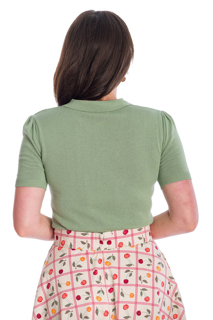 Beth Vintage Stricktop grün