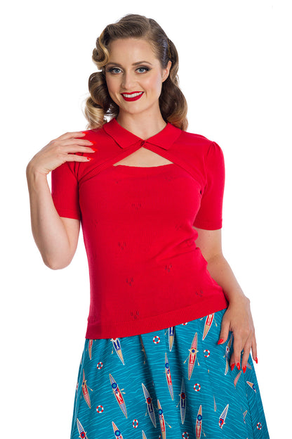 Beth Vintage Stricktop rot