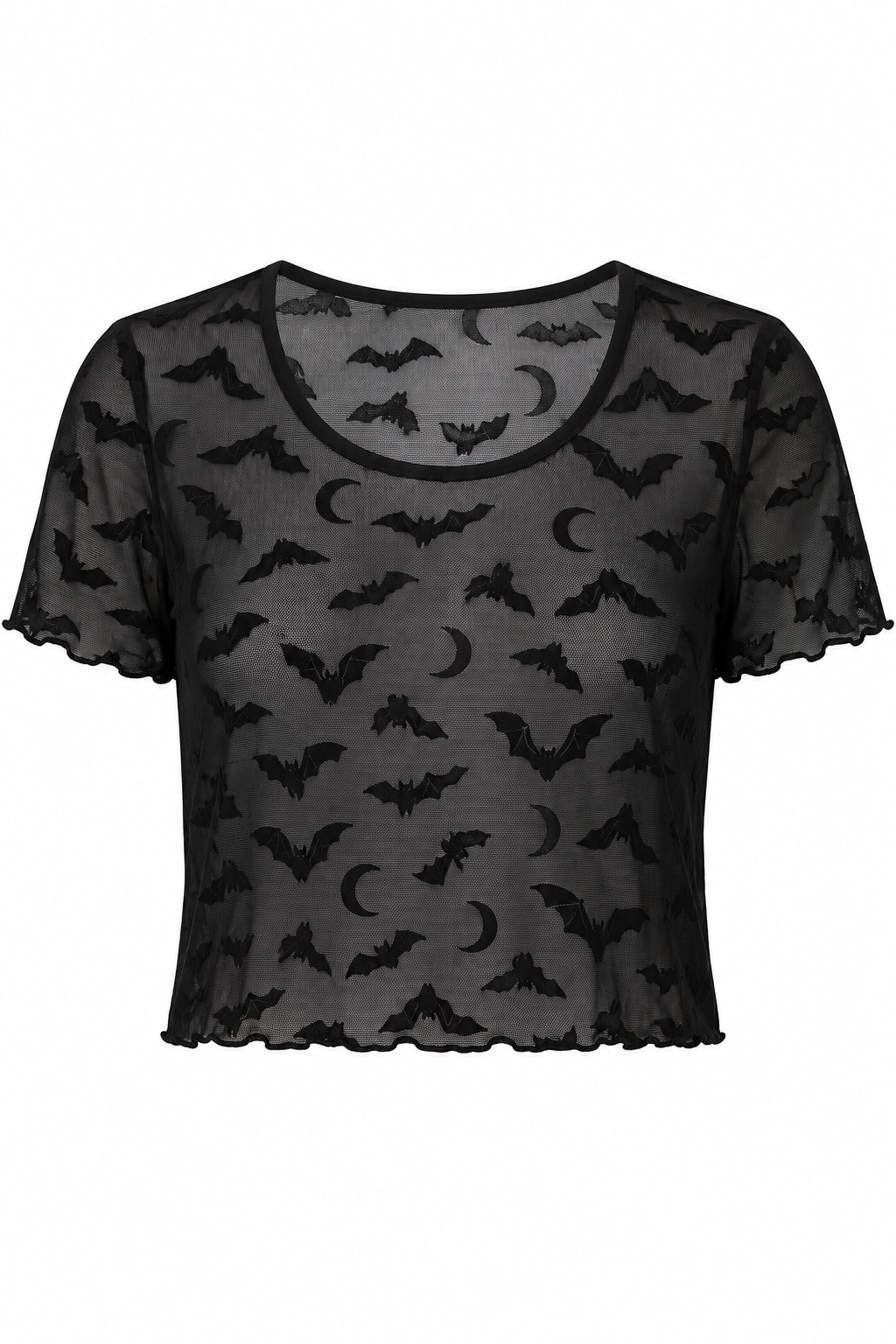 Goth Fledermaus Top - Netzshirt mit Bats