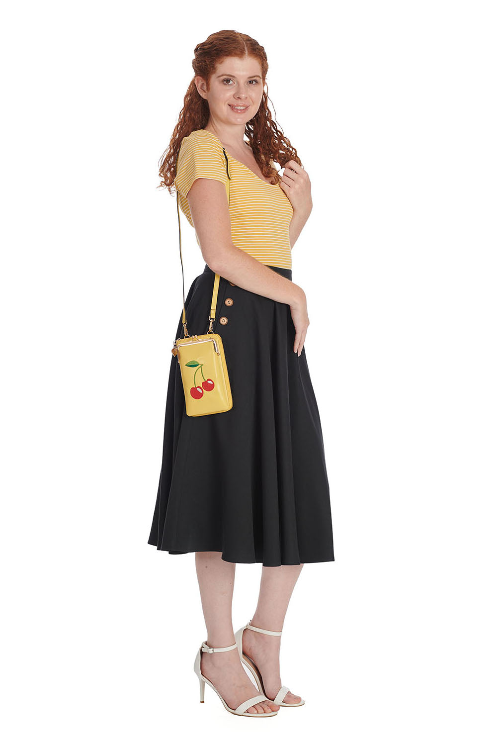 Yellow Summer Stripe Top - gelb gestreiftes Retro-Shirt