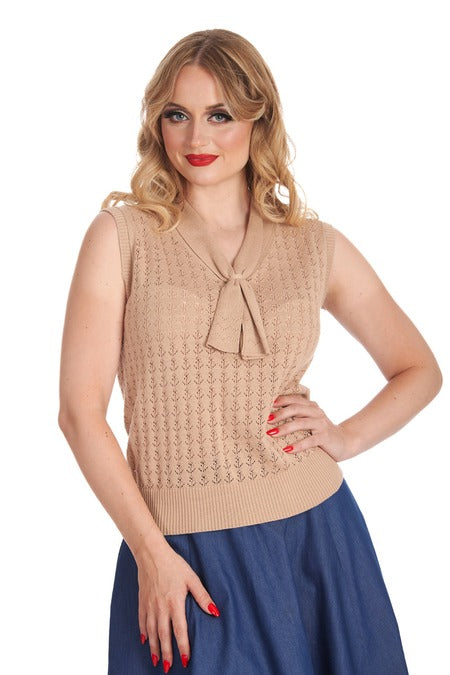 Anchor Ahoi Top - Feinstrickoberteil in tan