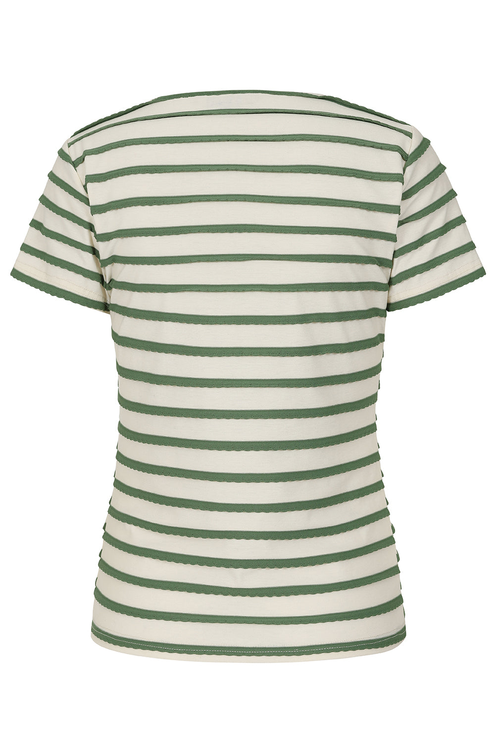 Green Summer Ethel Top - grün gestreiftes Scoop Neck Shirt