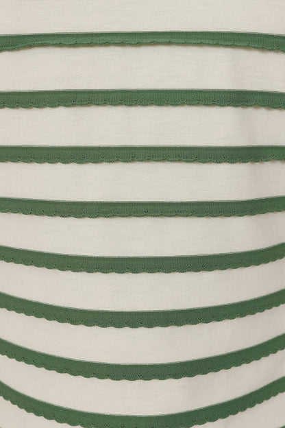 Green Summer Ethel Top - grün gestreiftes Scoop Neck Shirt