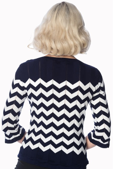 Vanilla Pulli in navy-weiß - ZickZack Top