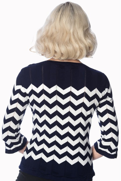 Vanilla Pulli in navy-weiß - ZickZack Top