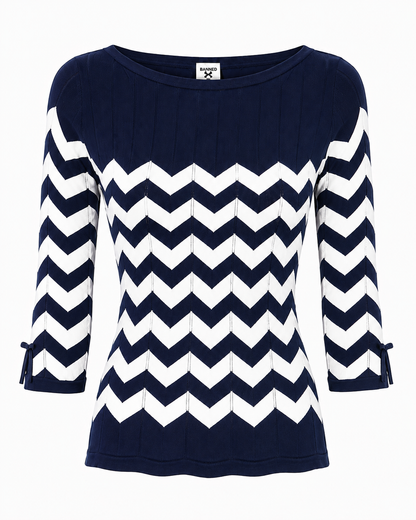 Vanilla Pulli in navy-weiß - ZickZack Top