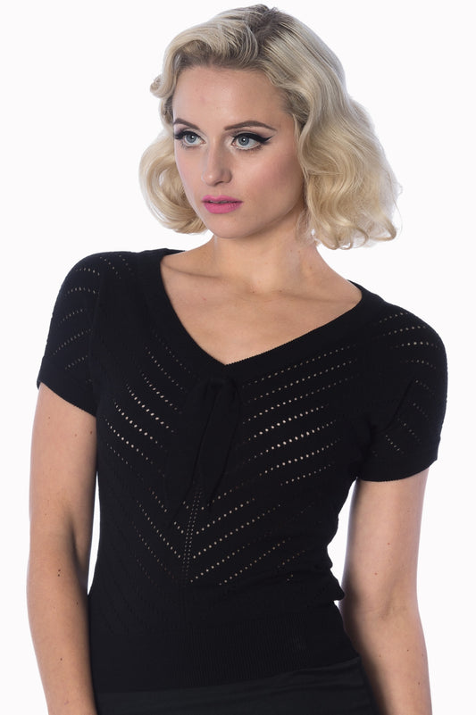 Patricia Pointelle Top schwarz